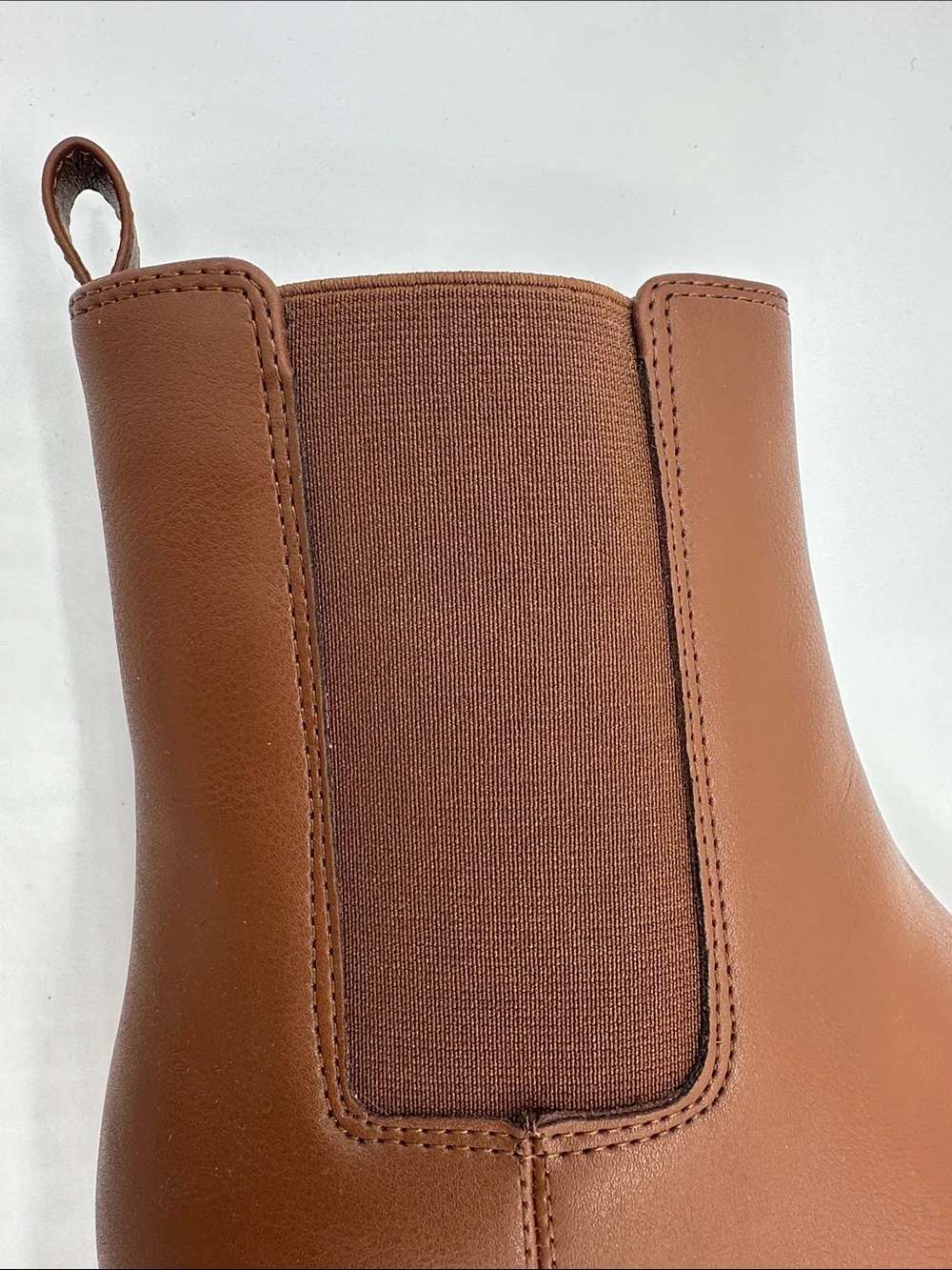 J. Crew Tan Vegan Leather Chelsea Boots Size 8 Pull-On